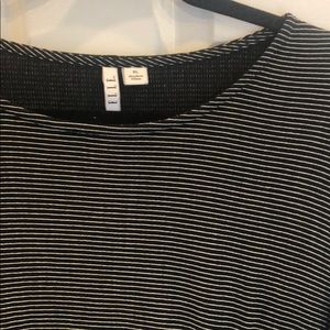 2/$10 Elle side tie black & white striped top
